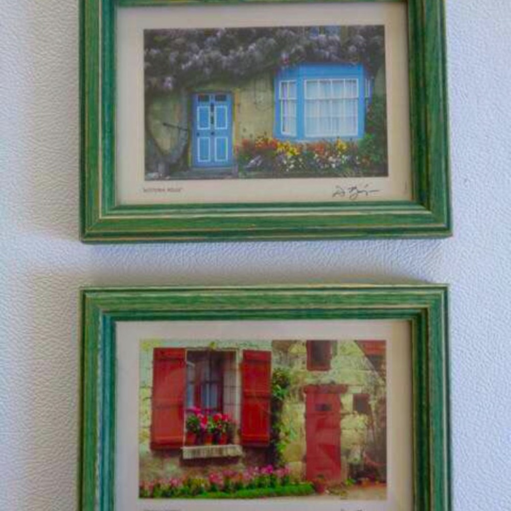 2 Green Framed Photos by Dennis Barloga